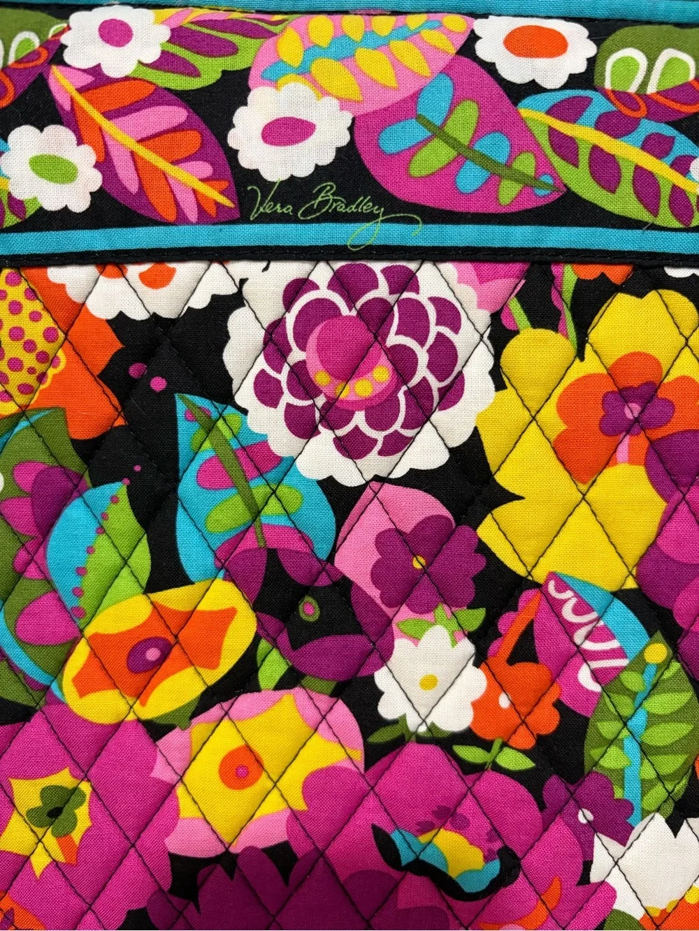 VERA BRADLEY Quilted Laptop Tote Bag in Retired Va Va Bloom Pattern